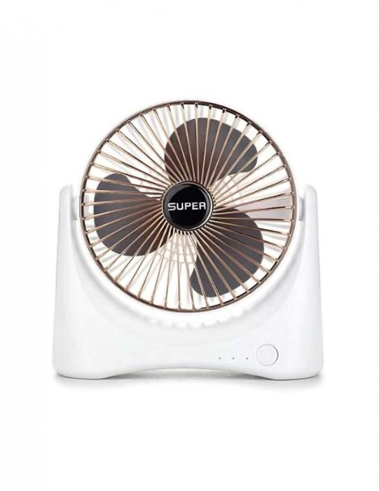 Ventilator de masa cu incarcare USB portabil alb
