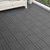vidaXL Plăci pentru Deck 11 pcs Negru 30 x 30 cm Lemn compozit 42046681