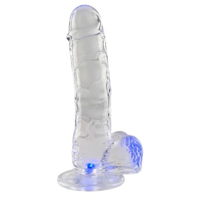 Dildo Light Up 18.5cm Transparent foto