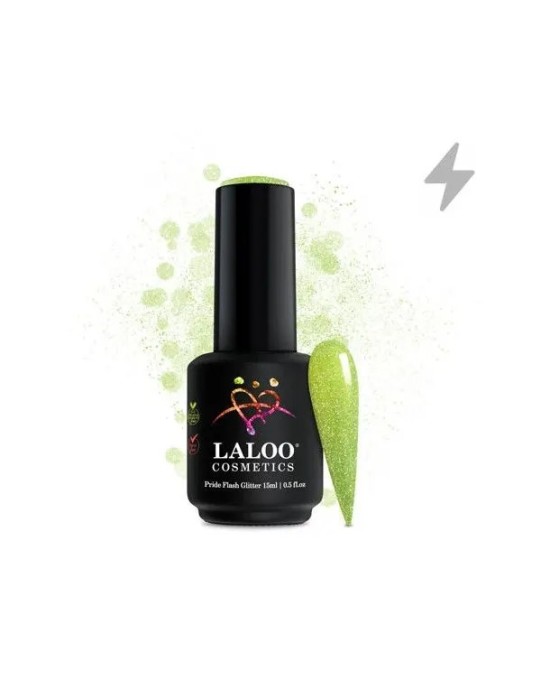 Lac gel Pride Flash Glitter 01 KIWI Laloo 15ml