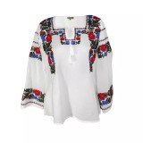 Cumpara ieftin Bluza alba cu motiv floral multicolor - BMG148