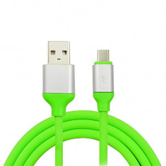 Cablu de date si incarcare 2M Lungime, USB A la TYPE-C verde