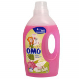 Detergent de rufe lichid, Omo, parfum de trandafiri si liliac alb, 27 spalari, 1.35 L