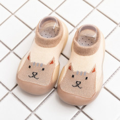 Mocasini crem cu talpa antiderapanta - Little Kitty (Marime Disponibila: foto