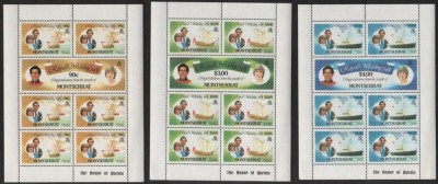 Montserrat 1981 Diana &amp;amp; Charles, Royal Wedding 1981, 3 perf.sheet, MNH AJ.106 foto