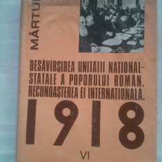 (C429) DESAVARSIREA UNITATII NATIONAL-STATALE A POPORULUI ROMAN. VOL. 6