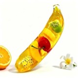 Jucărie Squishy Banană cu Fructe &ndash; Antistres Moale și Elastică Squeeze Toy