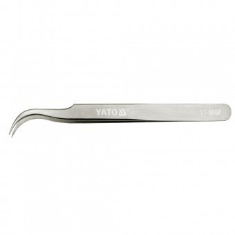 Penseta cu varf curbat, Yato YT-6907, inox, 115mm
