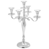 Suport pentru lum&acirc;nări vidaXL Argintiu 29x29x40 cm Aluminiu