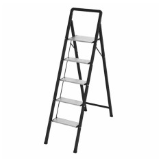 Scara pliabila aluminiu 5 trepte, DEPOX&reg;, antiderapanta, compacta, negru, 157 cm