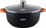 SEMIOALA ALUMINIU TURNAT+CAPAC, 40x17.5 cm, 18.5 L, DARK LINE, COOKING, Heinner