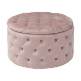 Cumpara ieftin Taburet catifea roz 70 x 42 cm