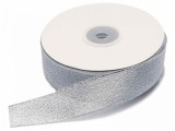 Cumpara ieftin Panglica argintie Craciun 25 m x 2.5 cm
