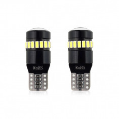 Set becuri auto cu LED CANBUS compatibil T10 W5W 19 SMD Alb 12V, destinat competitiilor auto sau off-road