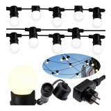 Lant LED decorativ de exterior GIRLANDA 6.2m 10xE27/0,5W/36V IP44