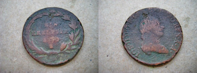 A654-I-Moneda veche Kreuzer circulata in Ardeal Imperiul austriac bronz. foto