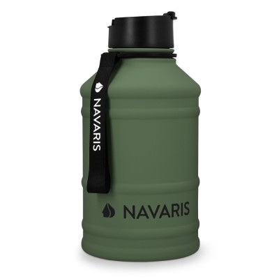 Sticla de apa din otel inoxidabil Navaris cu un singur perete, 2.2 litri, Verde, 51084.80 foto
