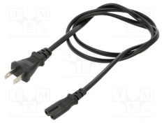 Cablu IEC C7 mama 1m 2x0,75mm2 7A LIAN DUNG, negru foto