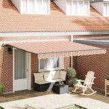 vidaXL Marchiză manuală retractabilă &icirc;n dungi colorate 400x300 cm
