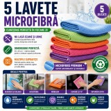 SMARTECH Lavete magice microfibra, set 5 bucati, 25x25cm, Multicolor