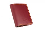 Cumpara ieftin Portcard din piele naturala, lucrat si cusut manual, Orion, Handmade, Visiniu, Produs in Romania, Elyk Creation