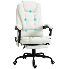 Vinsetto Scaun de birou de masaj, scaun de birou, scaun ergonomic cu &icirc;nălțime reglabilă, spătar inclinabil și telecomandă cu fir, suport pentru picioa