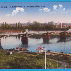 (G1) CARTE POSTALA GERMANIA - OFFENBACH AM MAIN, MAINBRUCKE VON FECHENHEIM AUS