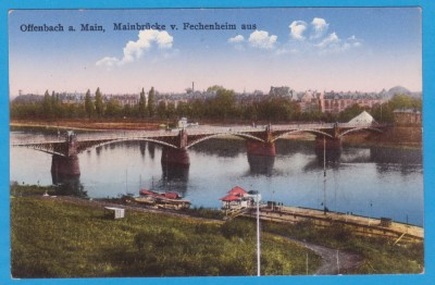 (G1) CARTE POSTALA GERMANIA - OFFENBACH AM MAIN, MAINBRUCKE VON FECHENHEIM AUS foto