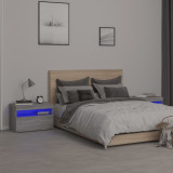 Cumpara ieftin Noptiere cu lumini LED, 2 buc., gri sonoma, 60x35x40 cm