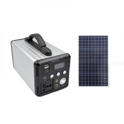 Invertor portabil cu panou solar, 300W, 12V, 220V foto