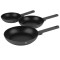 Set 3 tigai Anthracite Berlinger Haus BH 8138, antiaderente, curatare usoara, design elegant, compatibile inductie, fara PFOA