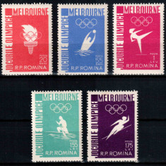 Romania 1956, LP 422, Jocurile Olimpice Melbourne, seria, MNH!
