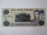 Rara! Nicaragua 100000 Cordobas 1985(1989) cu supratipar