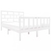 Cadru de pat dublu, alb, 135x190 cm, lemn masiv de pin