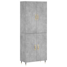 Dulap inalt, gri beton, 69,5x34x180, lemn compozit