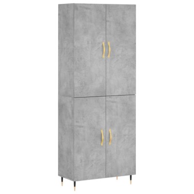 Dulap inalt, gri beton, 69,5x34x180, lemn compozit foto