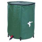 Rezervor pliabil pentru apa pluviala cu robinet, capac si structura PVC, 200 litri, 70x55x55 cm, verde Household NewTrend