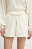 Silvian Heach pantaloni scurți STEFFI culoarea bej, neted, high waist, GPP25115SH