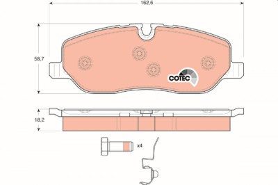 TRW GDB1631 COTEC set placute frana,frana disc foto