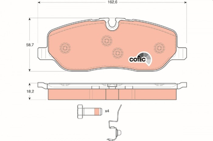 TRW GDB1631 COTEC set placute frana,frana disc