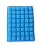 Forma silicon 48 cavitati, Litere, Pentru bomboane sau cuburi de Gheata, Albastru, 23 cm, 224COF