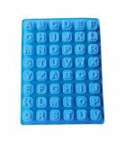 Forma silicon 48 cavitati, Litere, Pentru bomboane sau cuburi de Gheata, Albastru, 23 cm, 224COF