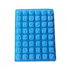 Forma silicon 48 cavitati, Litere, Pentru bomboane sau cuburi de Gheata, Albastru, 23 cm, 224COF