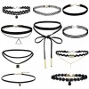 Set 10 Chokere Catifea Neagra Dama OEM Coliere Fashion cu Inchidere Lobster