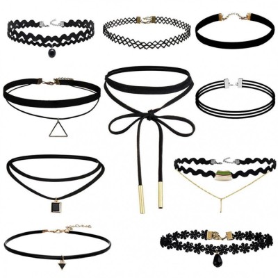 Set 10 choker OEM, Catifea, Negru foto