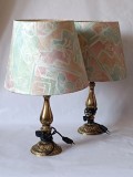 Elegantă pereche de lămpi italiene din bronz, Artă vintage pentru decorațiuni fermecătoare, 48cm, Veioze
