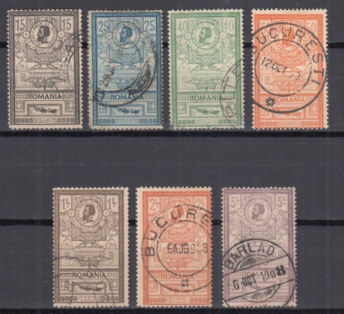 ROMANIA 1903 LP 56 REGELE CAROL I EFIGII SERIE STAMPILATA