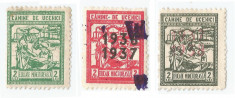 *Romania, lot 725 cu 3 timbre fiscale pentru asigurari, MNH/NG/oblit., 1946 foto