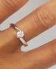 Superb inel din aur alb 18 k si diamant natural 0.19 ct - model logodna/solitaire - stare noua, 46 - 56, 18k