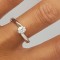 Superb inel din aur alb 18 k si diamant natural 0.19 ct - model logodna/solitaire - stare noua